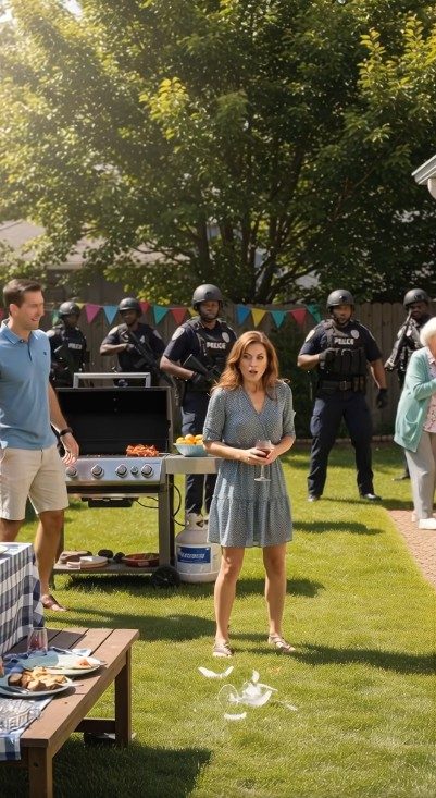During a family barbecue, I got a text: “walk away and don’t say a word.” I quietly stepped out, and moments later, law enforcement arrived at my daughter-in-law’s home.